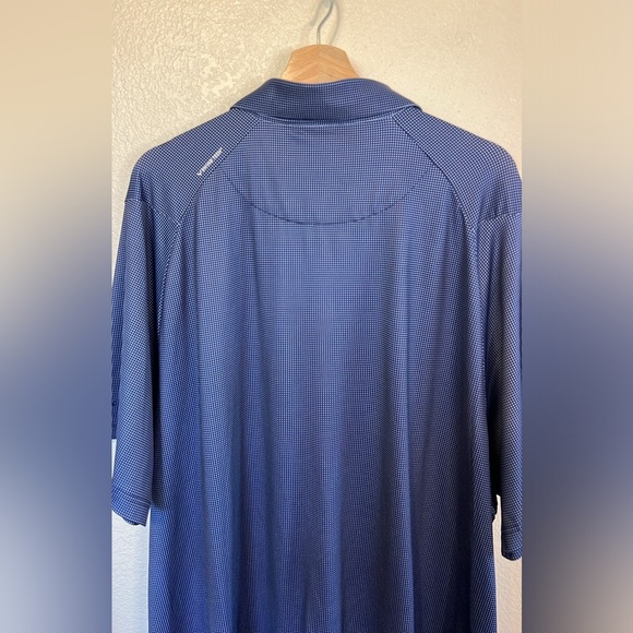 Callaway Opti-Dri Blue Gingham Mini Check Polo Golf Shirt Men 2X - Picture 4 of 7